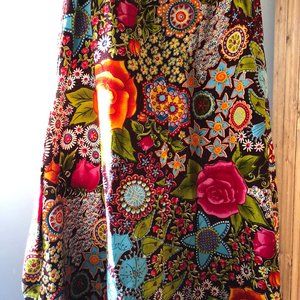 Fabulous Oilily midi skirt floral, heavy cotton fabric with nap